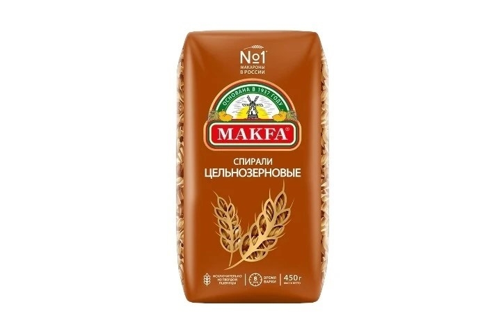 Макароны Цельнозерновые спирали Макфа 450 г