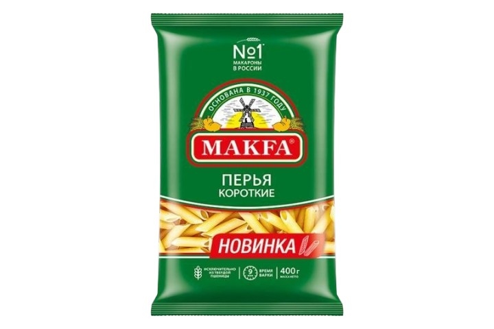 Макароны Перья короткие Макфа 400 г