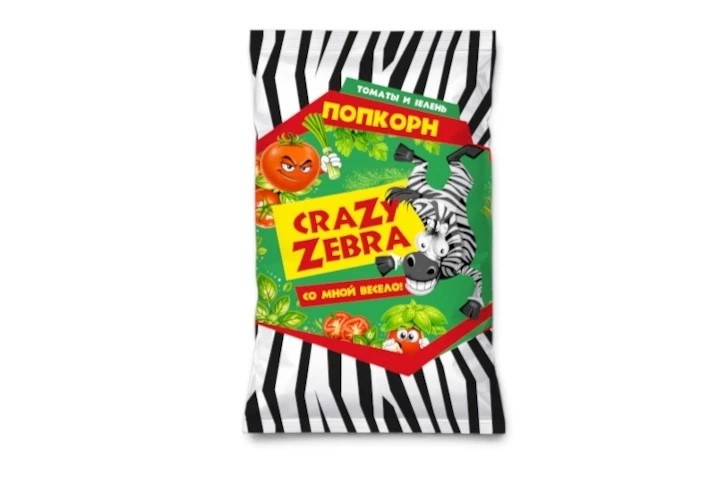Попкорн Крейзи зебра со вкусом томаты и зелень 48 г