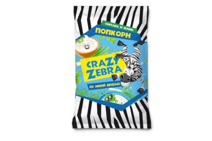 Попкорн Крейзи Зебра со вкусом сметана и зелень 48 г