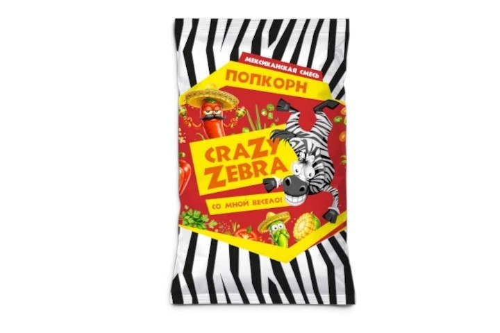 Попкорн Крейзи Зебра со вкусом мексиканской смеси 48 г
