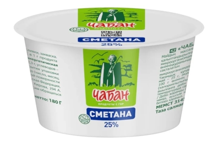 Сметана Чабан 25% 180 гр
